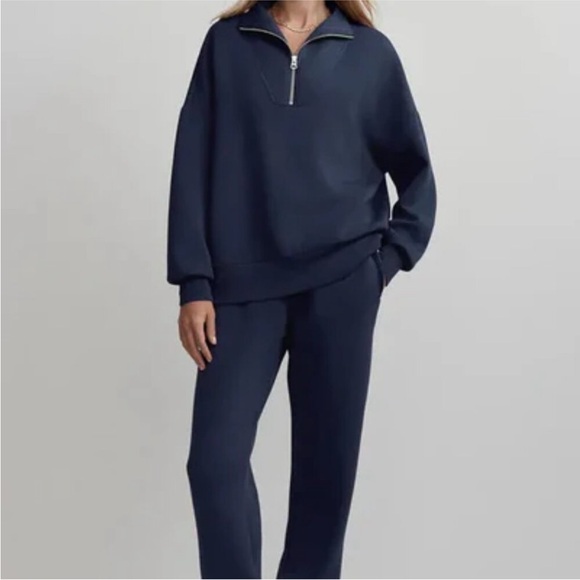 NWT Varley Hawley 1/2 Zip Navy Women’s Sweater - Picture 3 of 11